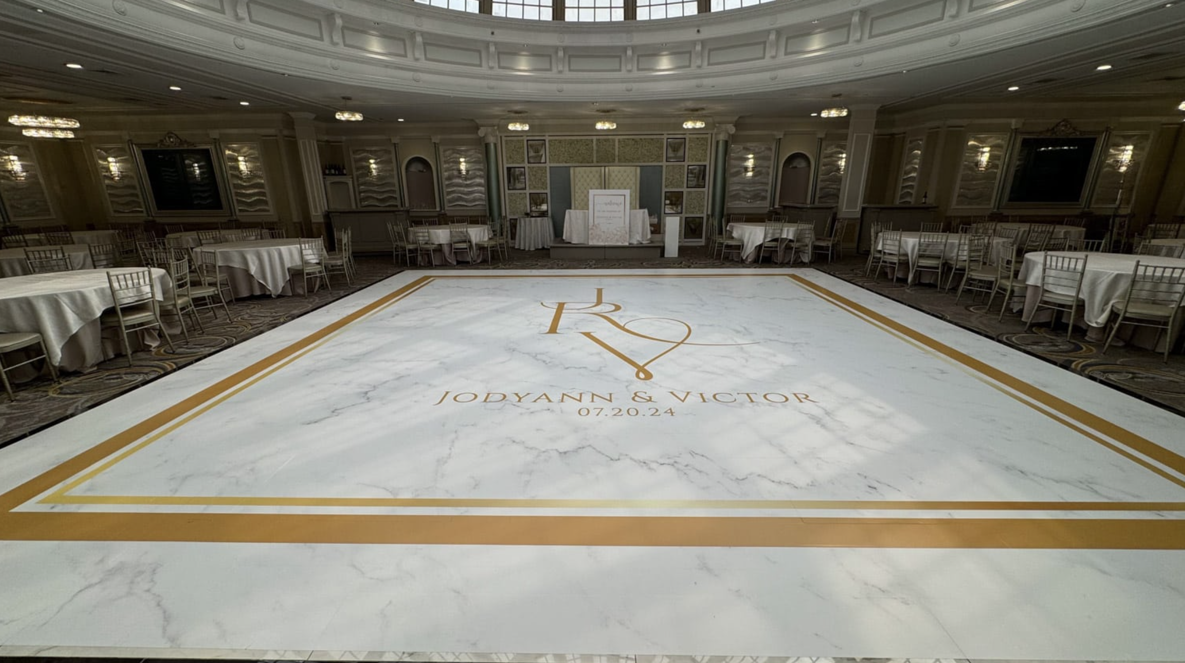 White Dance Floor Wrap Long Island